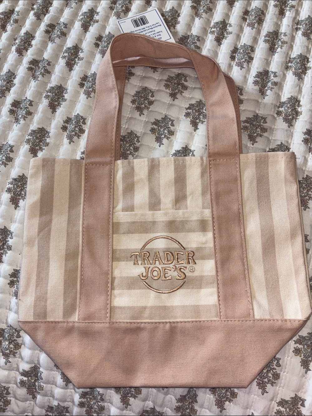 Trader Joe’s striped mini tote bag